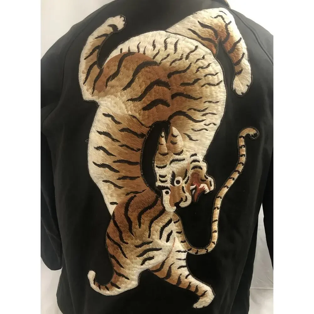 New With Tags Gucci Tiger Embroidered Shearling Field Jacket 50EU/M-L $4650.00